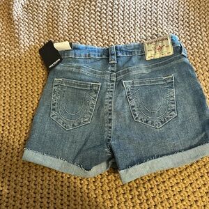 True Religion Women's Blue Denim Shorts